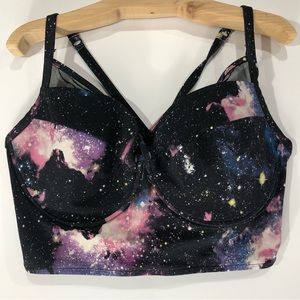 Torrid Galaxy Print Midkini Swimsuit Top Women’s 3X Underwire Adjustable Straps